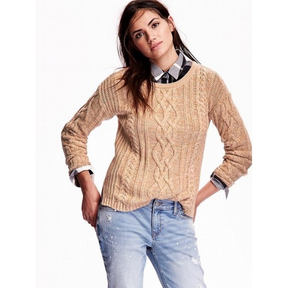 Old Navy Cable Knit Sweater - Tan/Beige